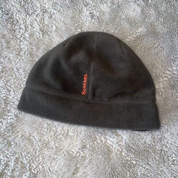 Simms Fishing Windstopper Guide Beanie Loden Green Orange Fleece Skull Cap OFSA - Picture 3 of 8